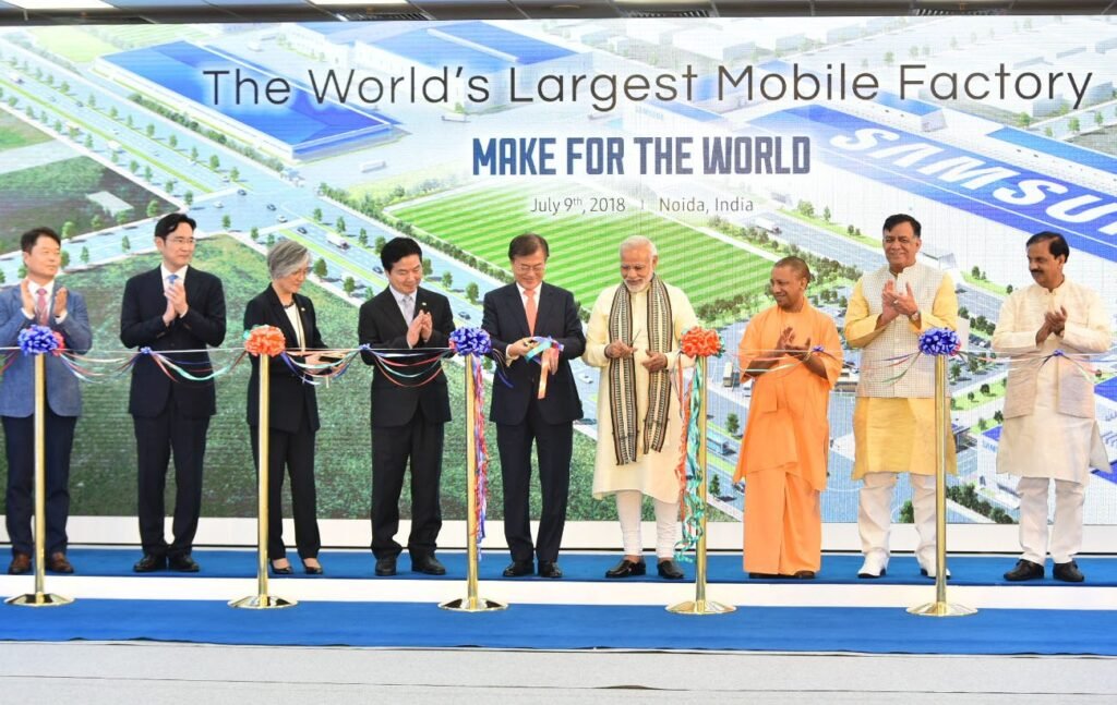 Prime Minister Narendra Modi and South Korean President Moon Jae-in jointly inaugurated Samsung’s Noida plant