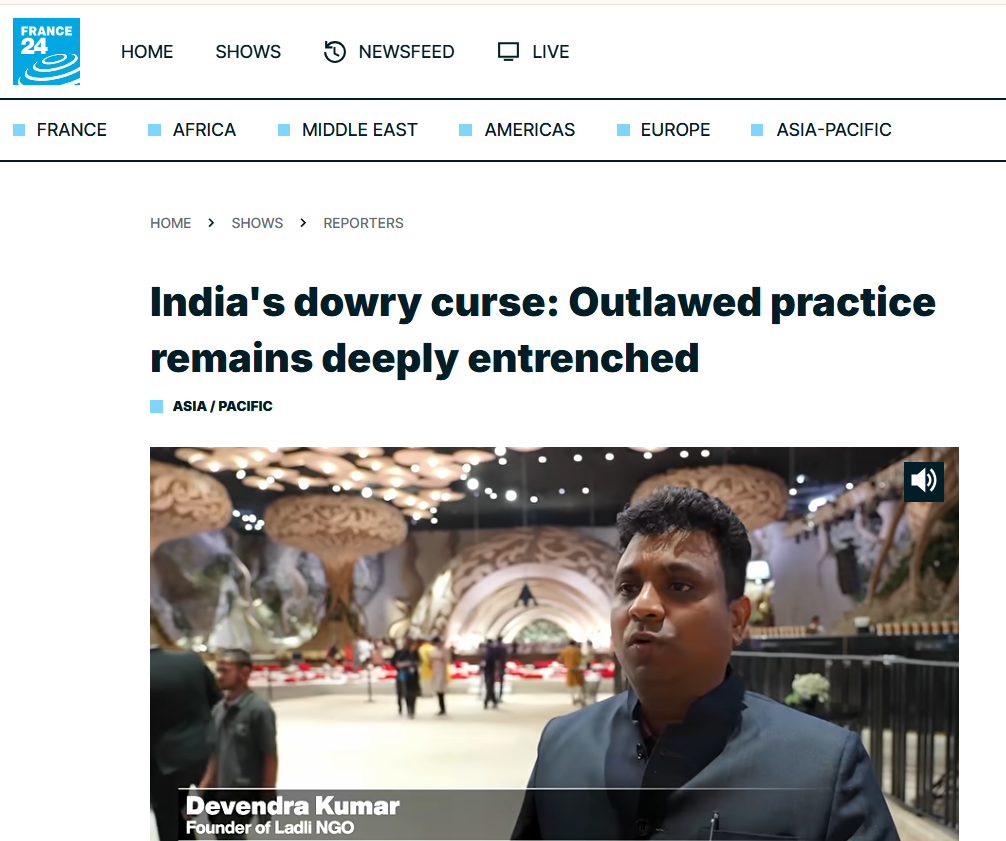Romit PR client featured in France 24 report on dowry in India
